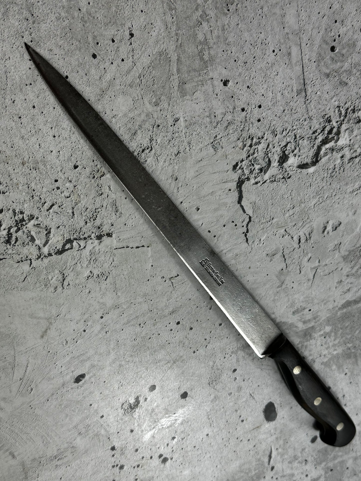 Vintage Gustav Emil Ern Fillet Flexible Knife 260mm Made in German Cabon steel 2005
