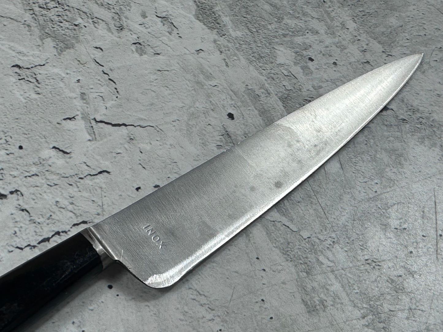 Vintage French Nogent Style Paring Knife 110mm Inox Steel POM Handle 2202
