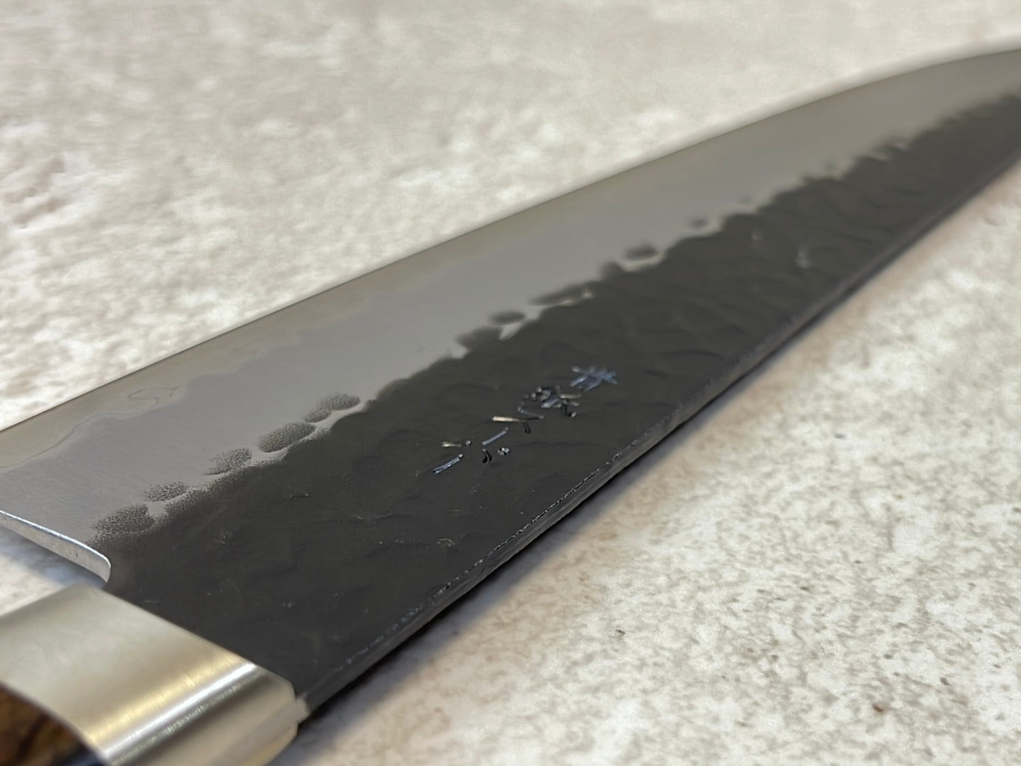 Tsunehisa Aogami Super Kuro Tsutime Gyuto Knife 210mm  Brown Pakka Wood Handle - Made in Japan 🇯🇵