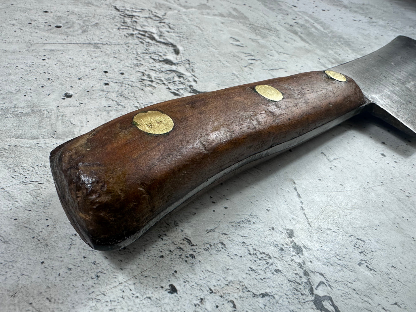 Vintage L. & I. J. White Butcher Cleaver Knife 205mm Carbon Steel Made in USA 2104