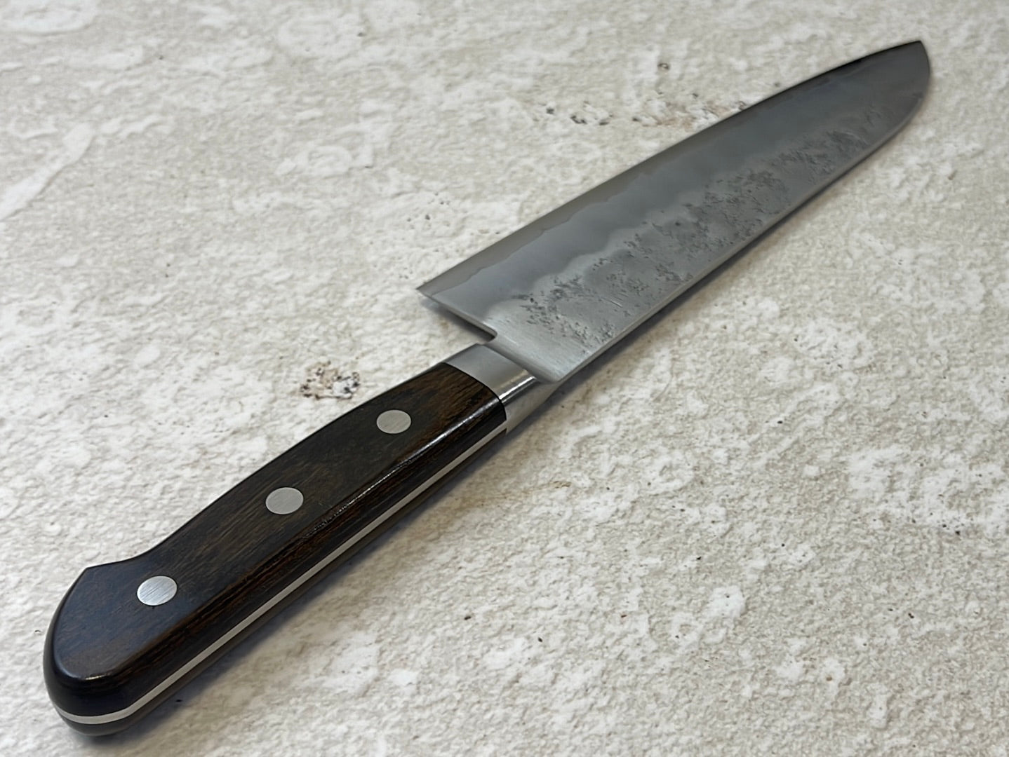 Tsunehisa G3 Nashiji Brown Santoku 180mm - Made in Japan 🇯🇵 With Bolster