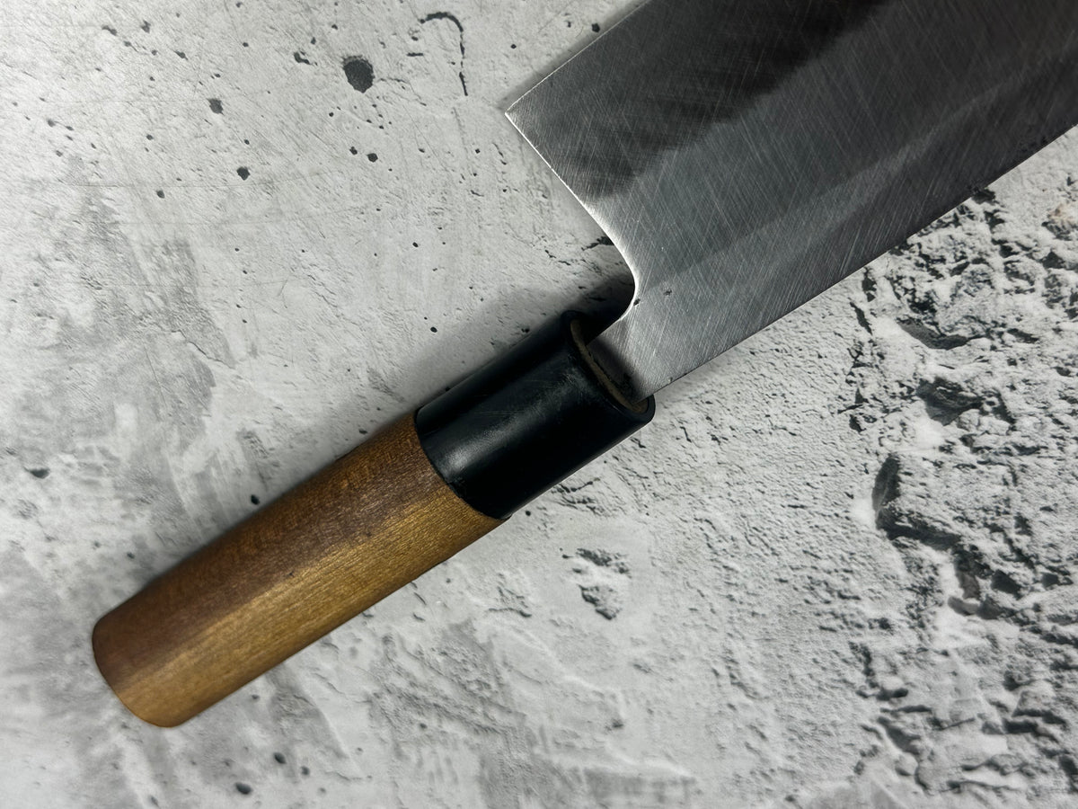 Vintage Japanese Deba Knife 160mm Carbon Steel Magnolia Wood Handle  2264