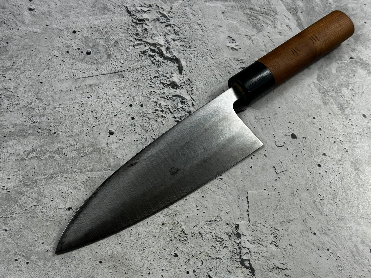 Vintage Masaaki / Masateru Sashimi Set 2x Carbon Steel Magnolia Wood Handle 2254