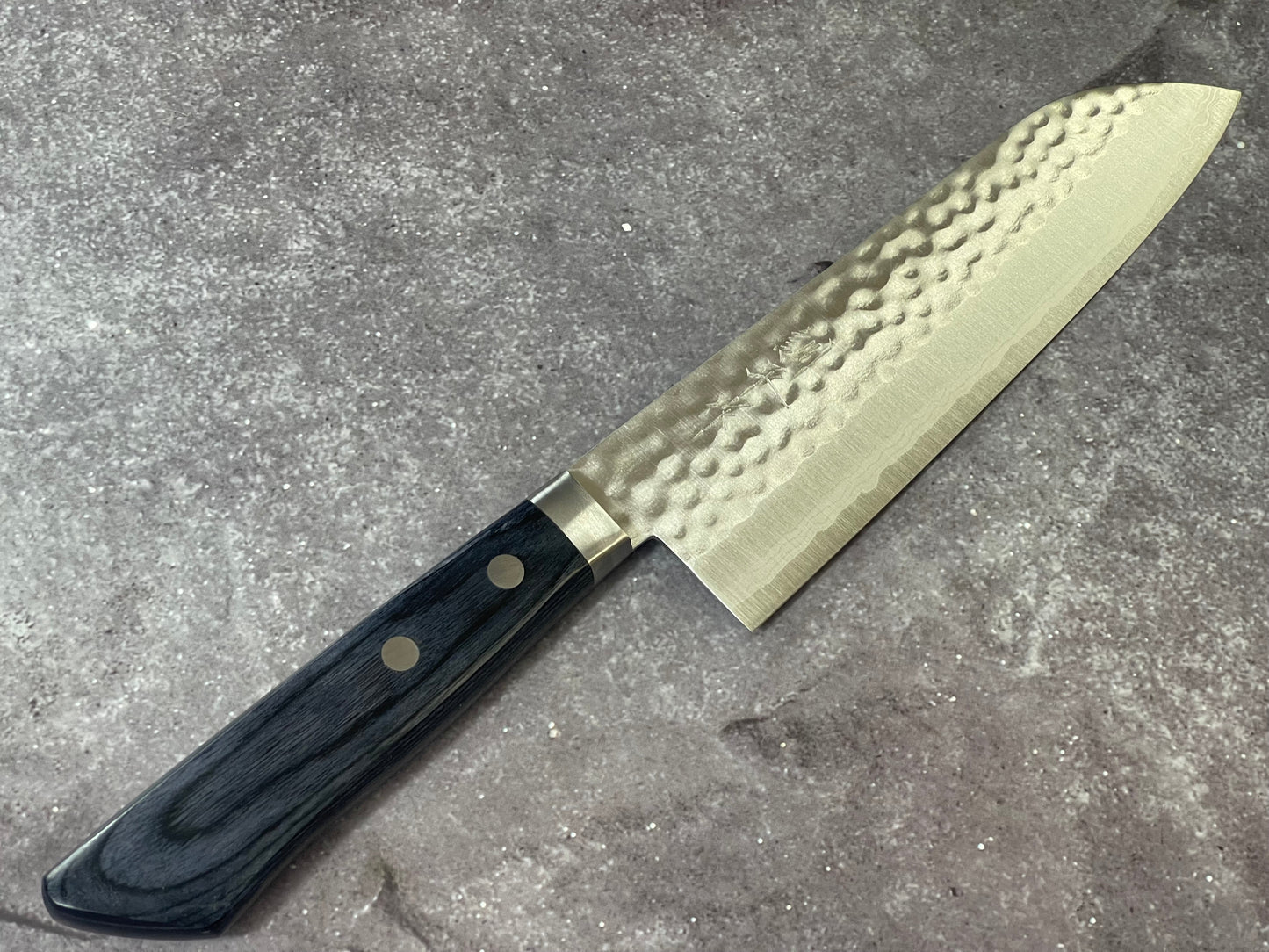 Masutani Kokuryu Santoku 170mm Blue Pakkawood Handle