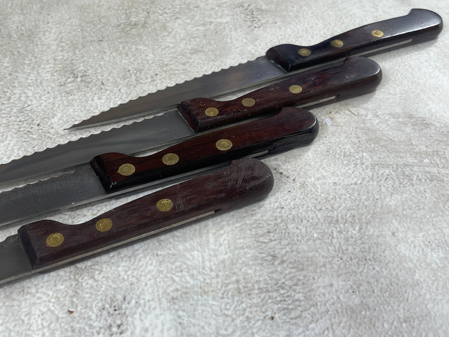 Vintage French Serrated Paring Knife Set 4x Made in France 🇫🇷 1987