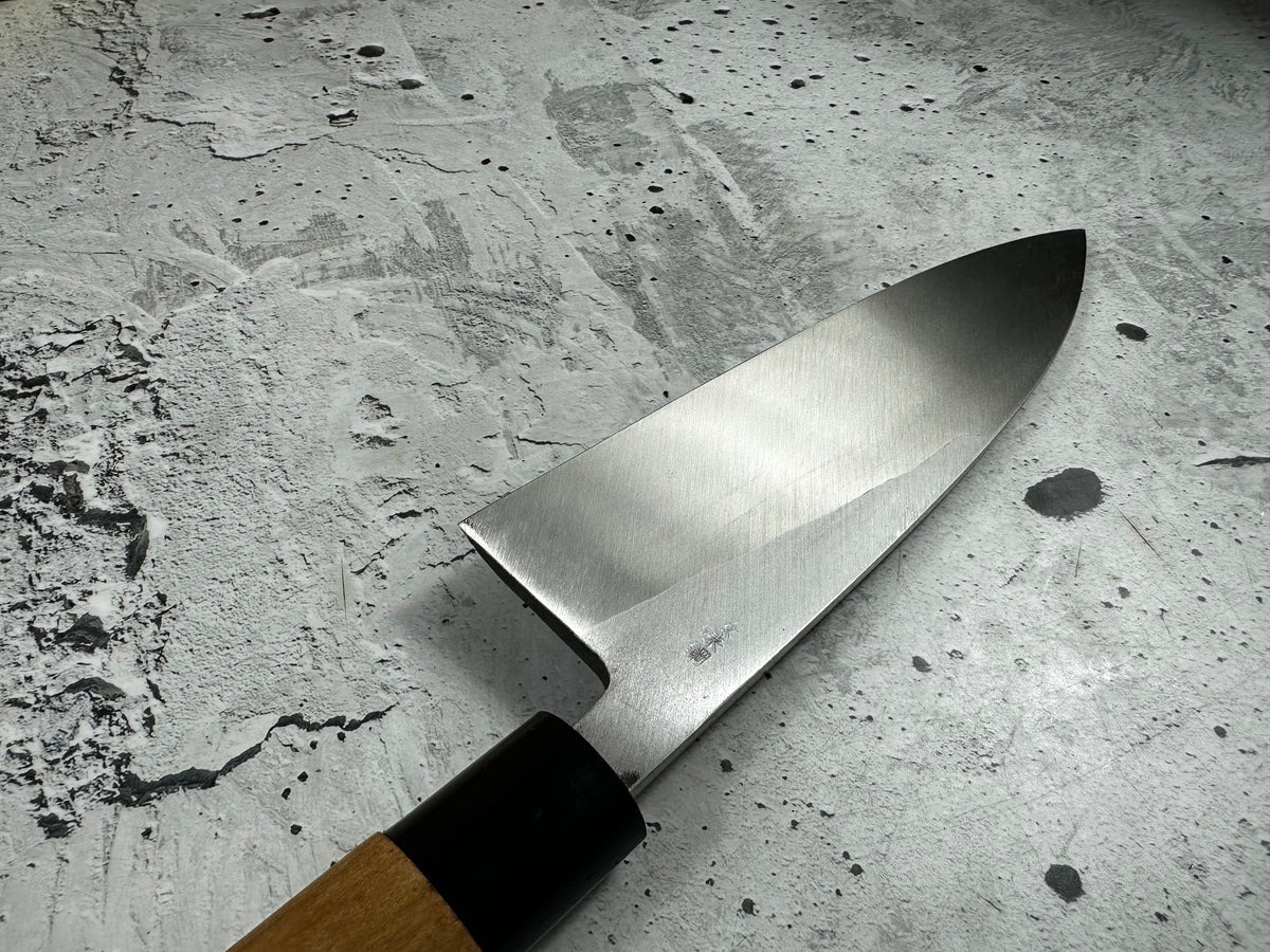 Vintage Shiromaru Deba Knife 195mm Yasugi Carbon Steel Magnolia Handle 2284