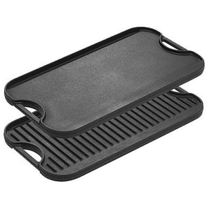 LODGE COOKWARE Cast Iron Reversible Grill / Griddle Plate (50.8x26.6)