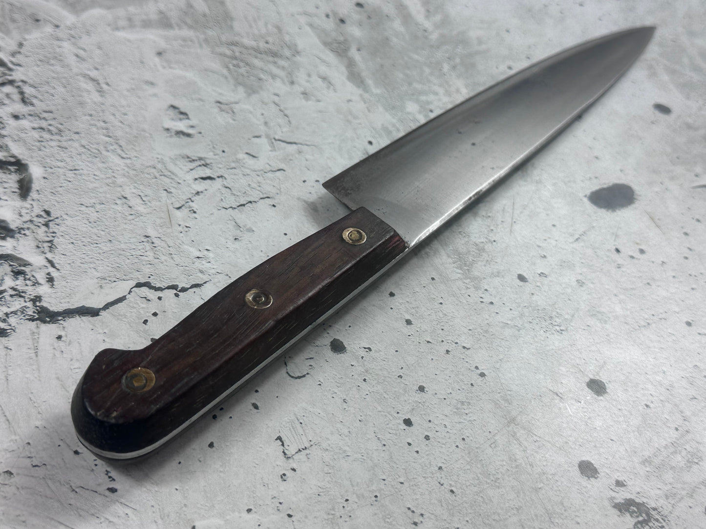 Vintage French Chef Knife 200mm Stainless Steel Wood Handle 2174