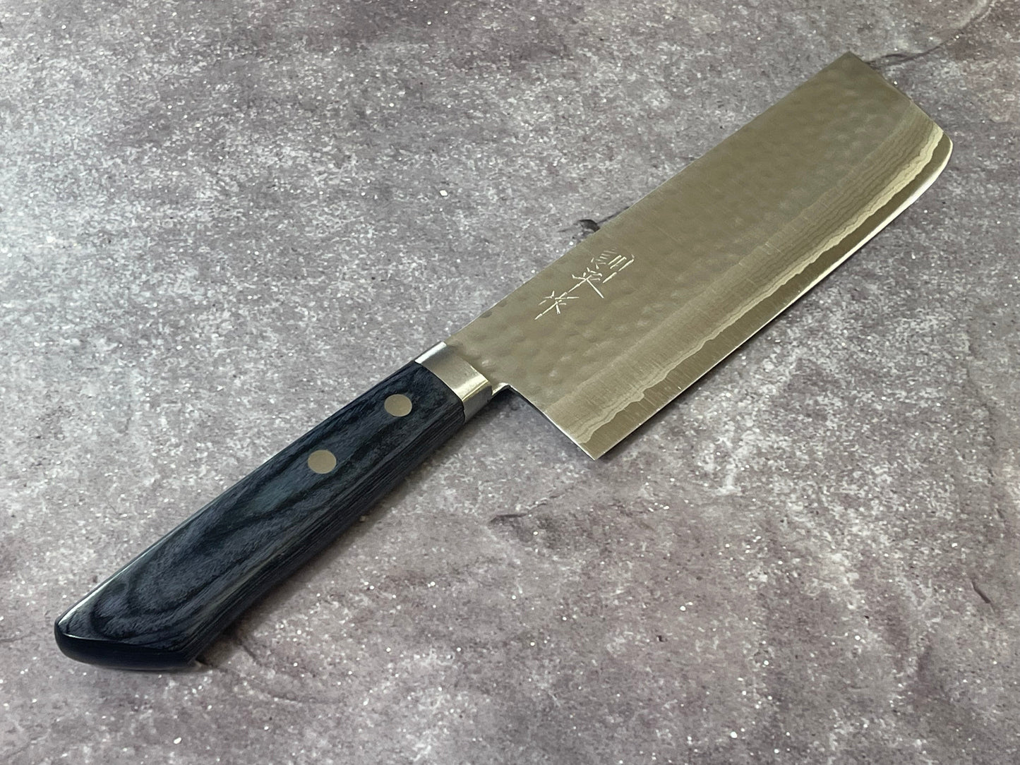 Masutani Kokuryu Nakiri 160mm Blue Pakkawood Handle