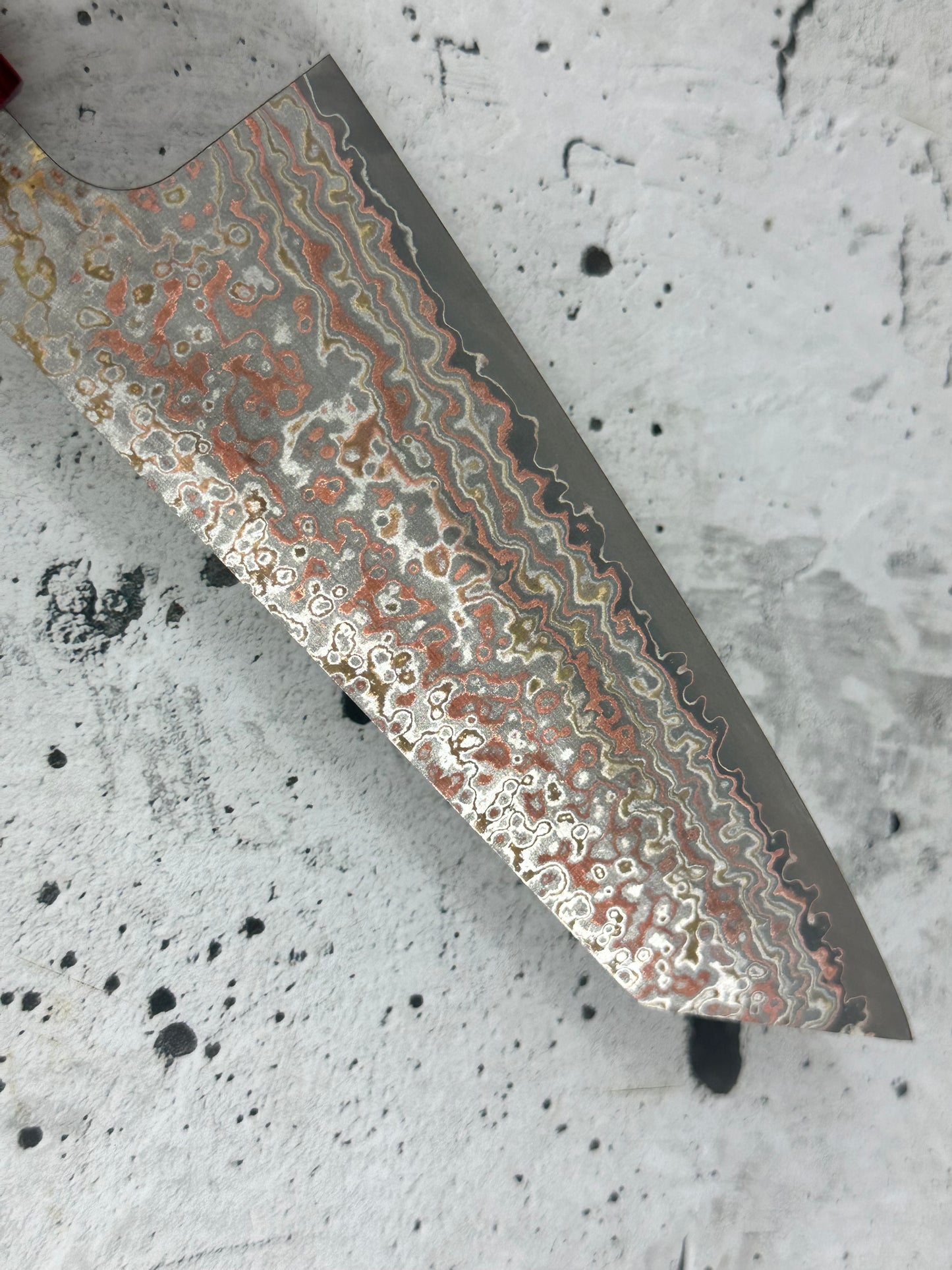 Takeshi Saji VG10-W Nashiji Rainbow Damascus Bunka 165mm