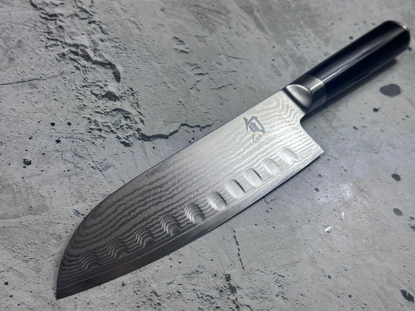 Pre-Owned Shun Classic Santoku Left Handle Knife 180mm Damascus Steel 2168