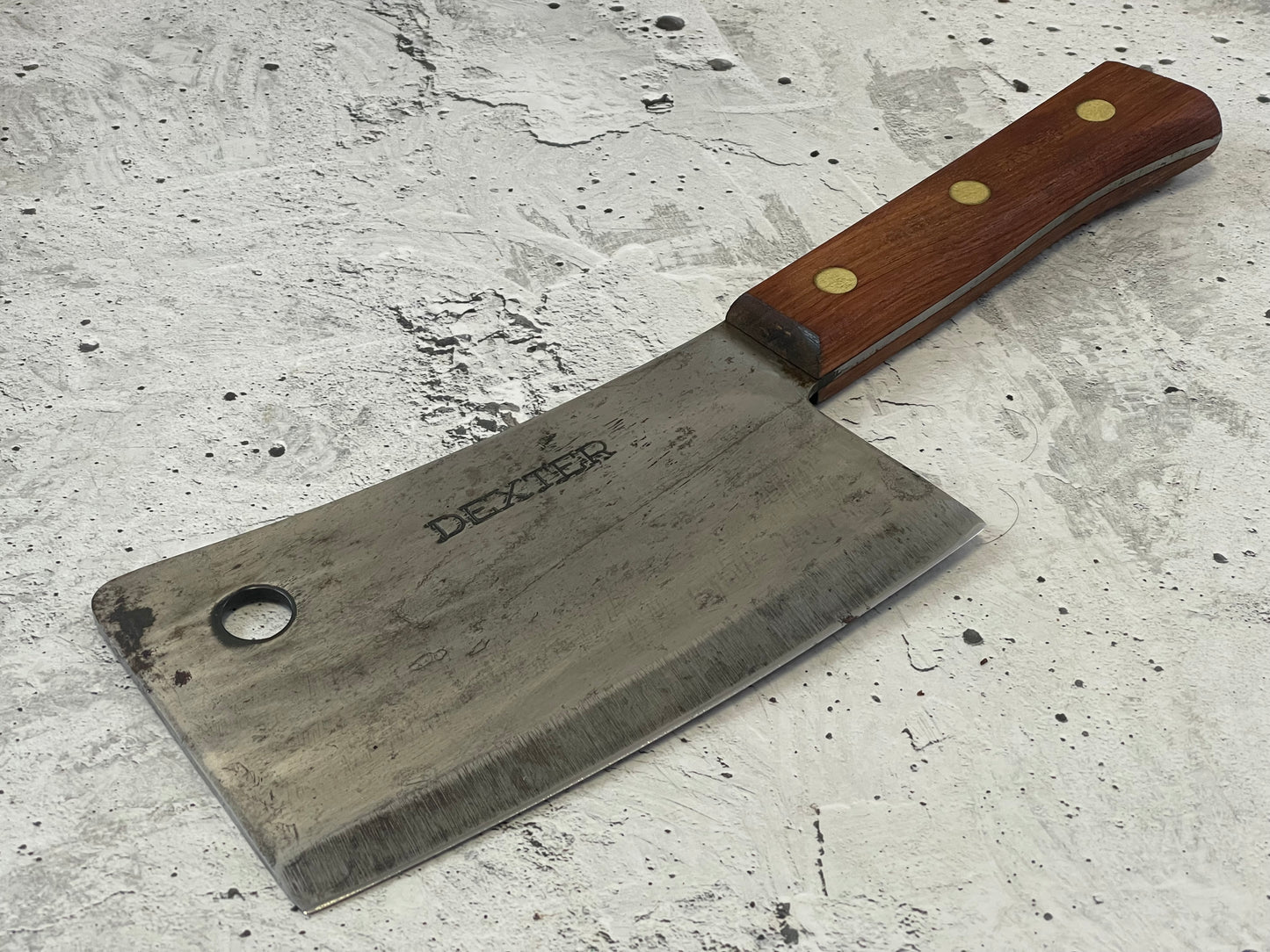 Vintage Dexter Butcher Cleaver Knife 180mm Stainless Steel Blade Made in USA 🇺🇸 1531