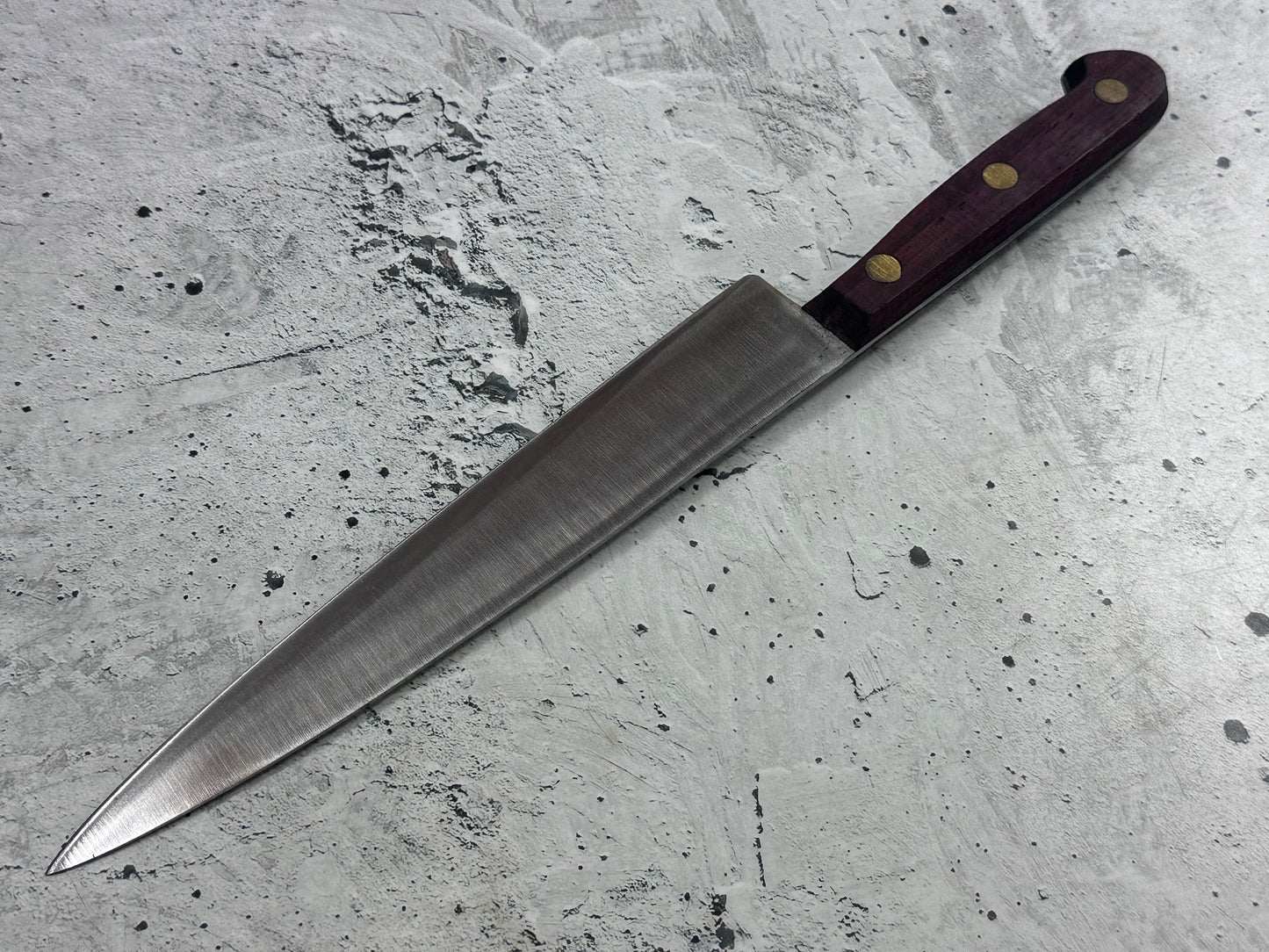 Vintage French Lacouture Slicing Knife 200mm Inox Steel Wood Handle 2190