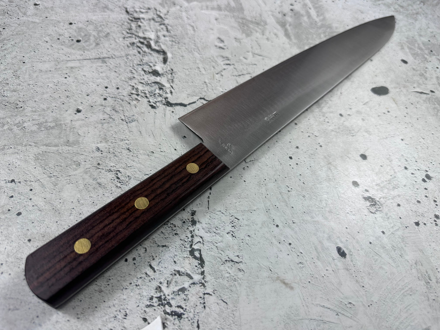 Vintage Gensukehisa Gyuto 300mm Carbon Steel Wood Handle 2239