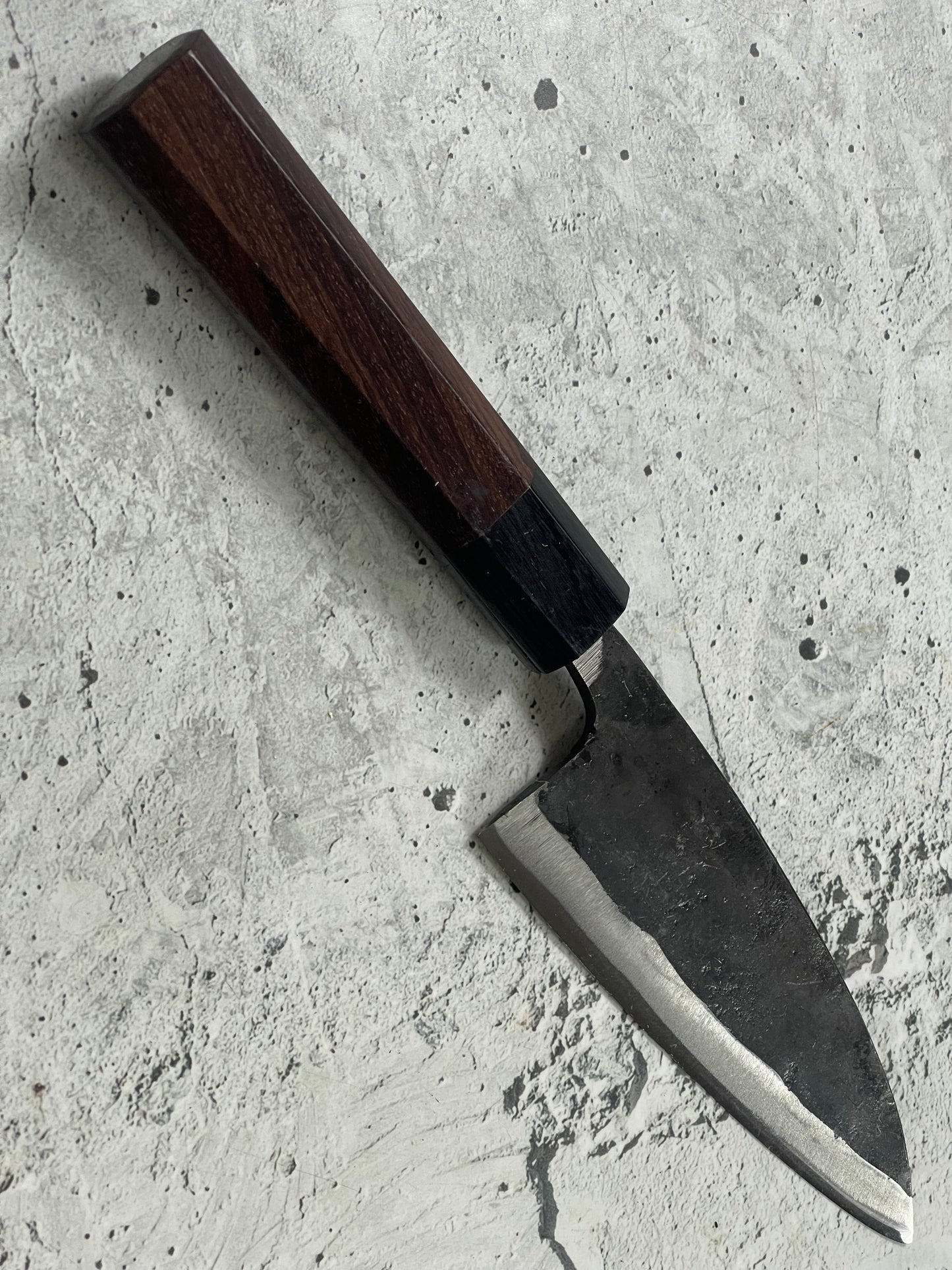 Japanese Deba Knife 12cm Carbon Steel Rosewood Black Octagon Handle Made In Japan 🇯🇵 1553