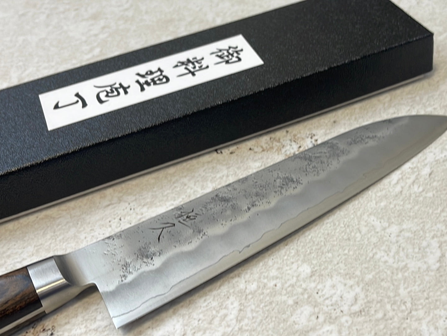 Tsunehisa G3 Nashiji Brown Santoku 180mm - Made in Japan 🇯🇵 With Bolster