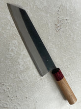Load image into Gallery viewer, Muneishi Aogami Damascus Kiritsuke 210 mm  Kurochi Finish Made in Japan 🇯🇵