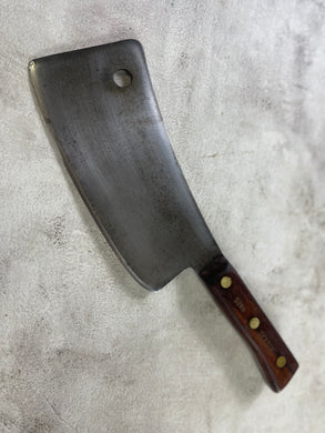 Vintage Dexter Butcher Cleaver Knife 220mm Carbon Steel Blade Made in USA 🇺🇸 1892