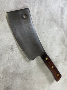 Vintage Dexter Butcher Cleaver Knife 220mm Carbon Steel Blade Made in USA 🇺🇸 1892