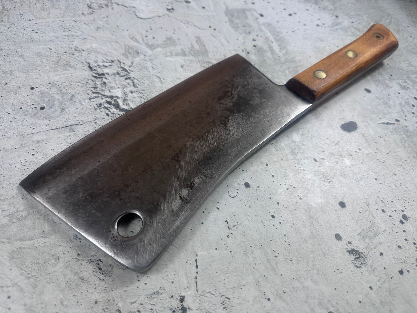 Vintage Dexter Butcher Cleaver Knife 230mm Carbon Steel Made in USA 2107