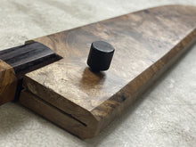 Load image into Gallery viewer, Kanefusa Gyuto 230mm Teakwood Burl &amp; Rosewood Handle &amp; Sheath