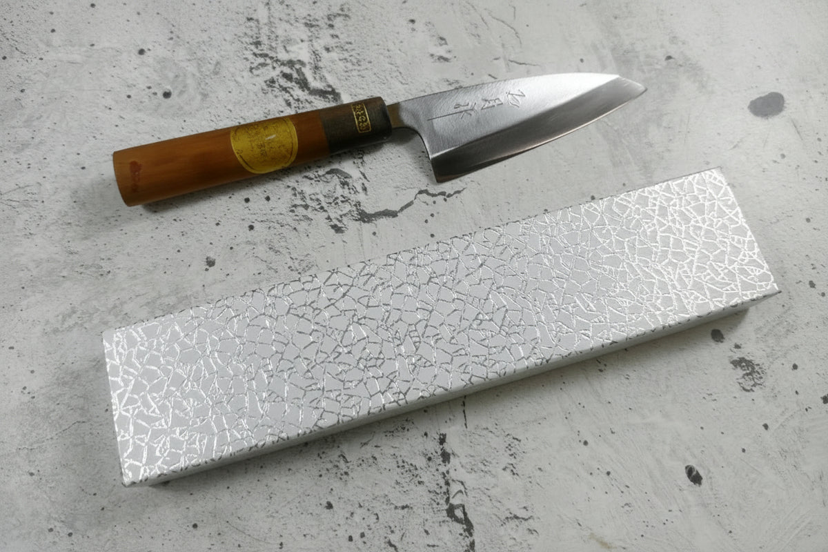 Vintage Kumpei Deba Knife 120mm Carbon Steel Wood Handle Buffalo Horn 2230