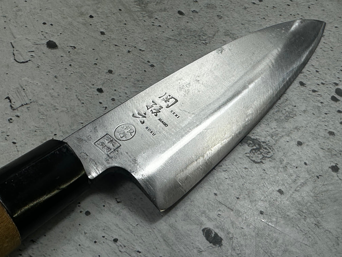 Vintage Seki Magoroku Funayuki  Knife 150mm Carbon Steel Magnolia Wood Handle  2262