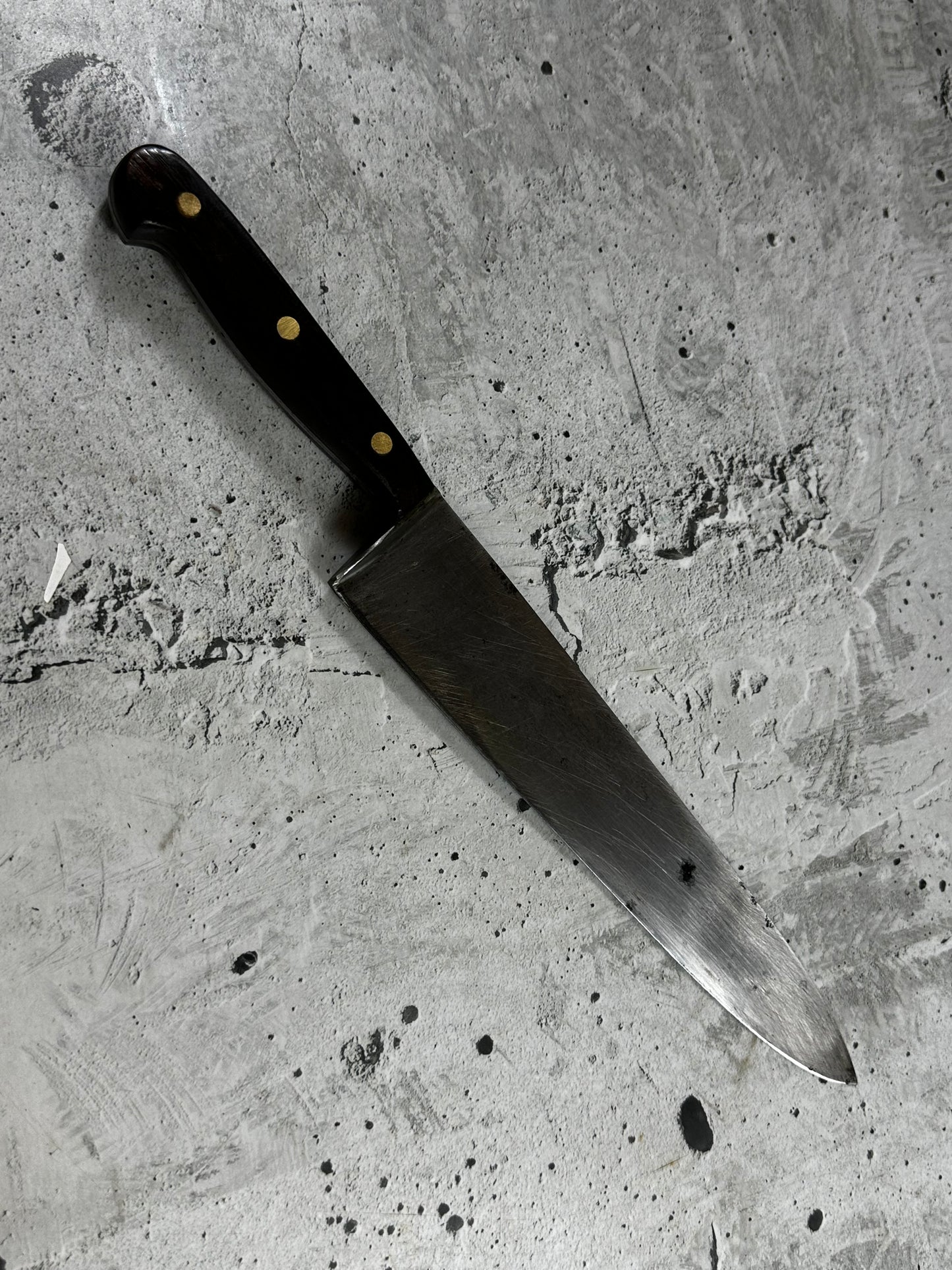 Vintage J. A. Henckles Twinworks Chef Knife 20mm Made in Germany 🇩🇪 Cabon steel 2003