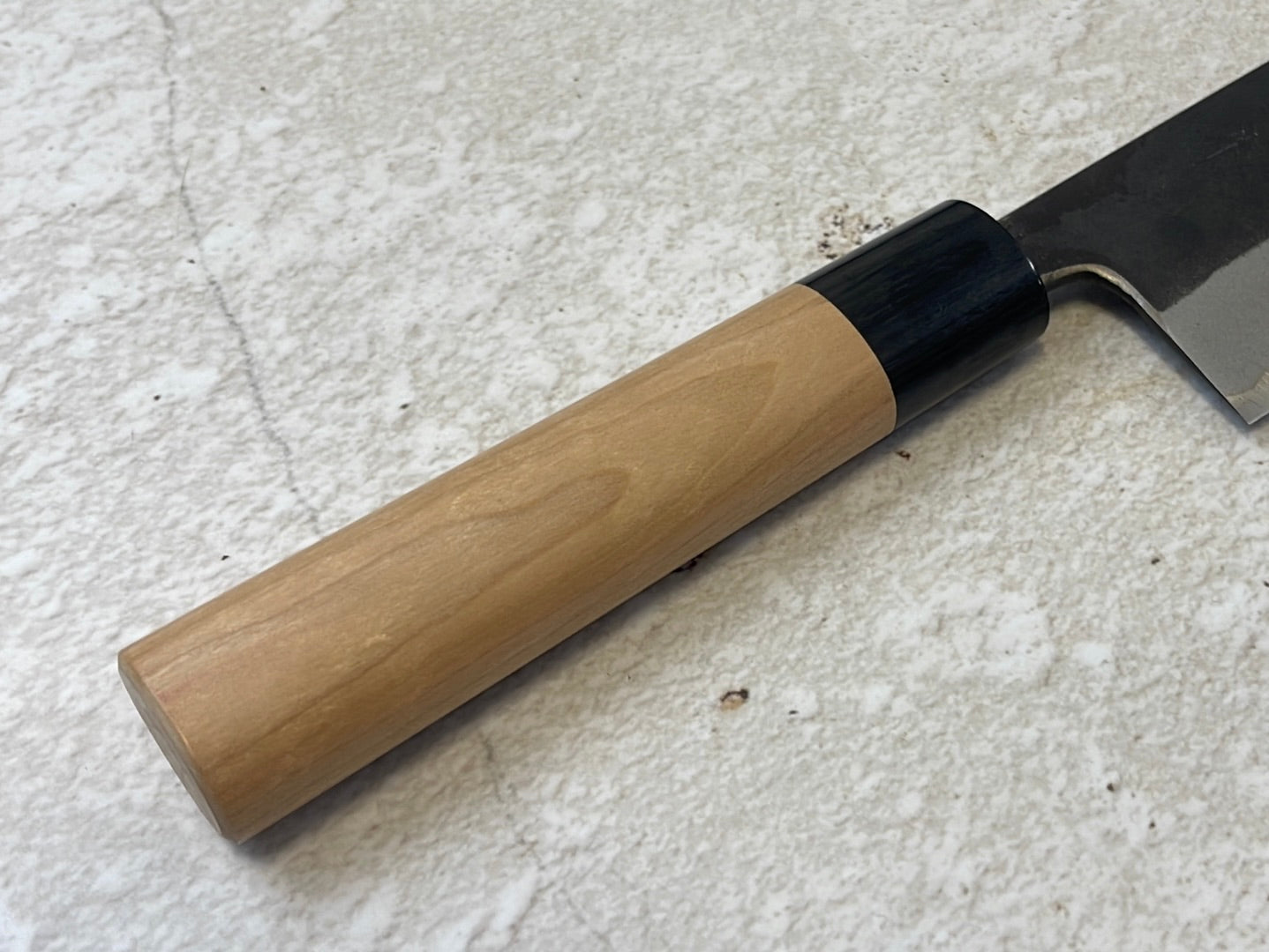 Muneishi Aogami SS Clad Santoku 180 mm  Kurochi Finish Made in Japan