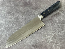 Load image into Gallery viewer, Masutani Kokuryu Santoku 170mm Blue Pakkawood Handle