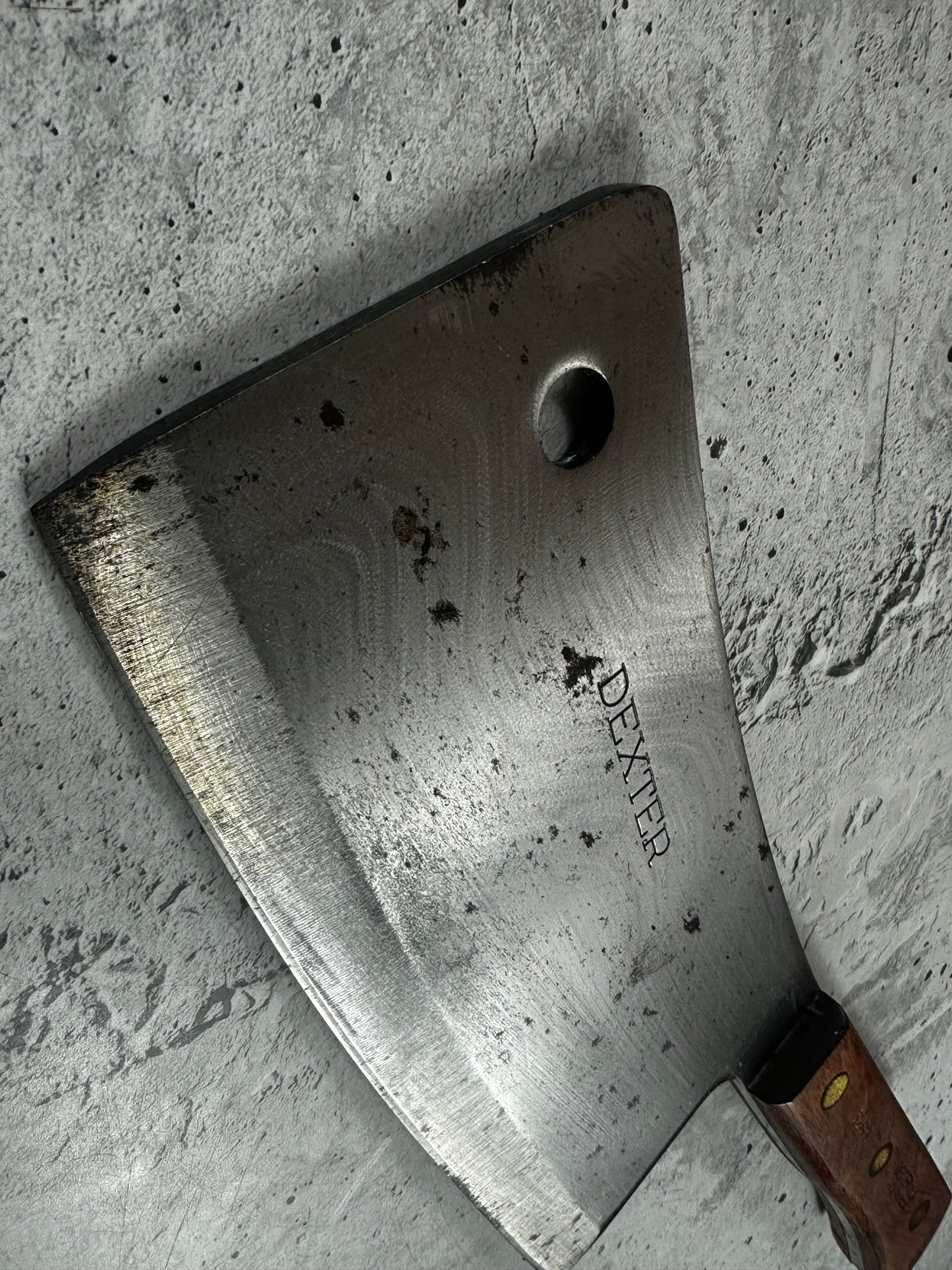 Vintage Dexter Butcher Cleaver 5289 Knife 230mm High Carbon Steel Blade Made in USA 🇺🇸 1995