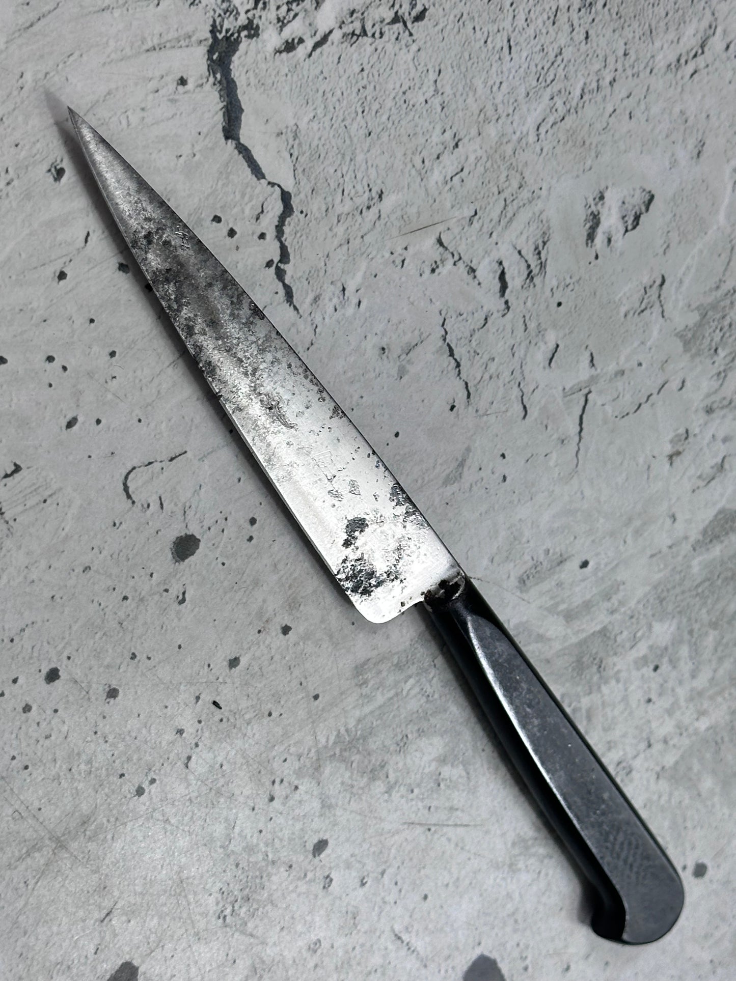 Vintage French Nogent Style Paring Knife 110mm Inox Steel POM Handle 2197