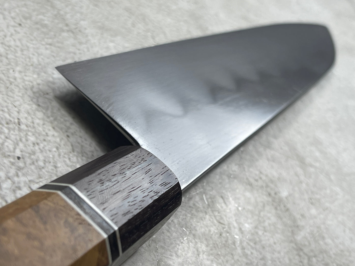 Kanefusa Gyuto 230mm Teakwood Burl Liner Spacer Rosewood Ferrule & Sheath
