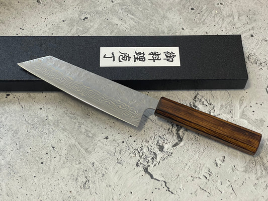 Tsunehisa 440c Damascus Nashiji Bunka 175mm Oak Handle Made in Japan 🇯🇵