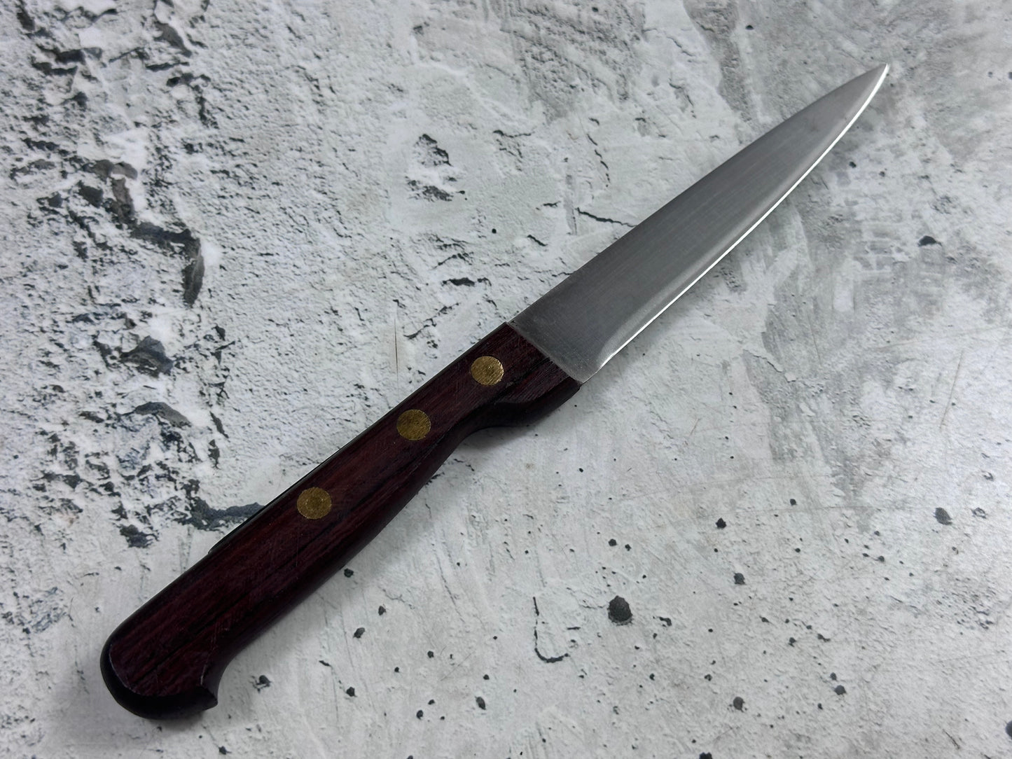 Vintage French Paring Knife 110mm Inox Steel Wood Handle 2220