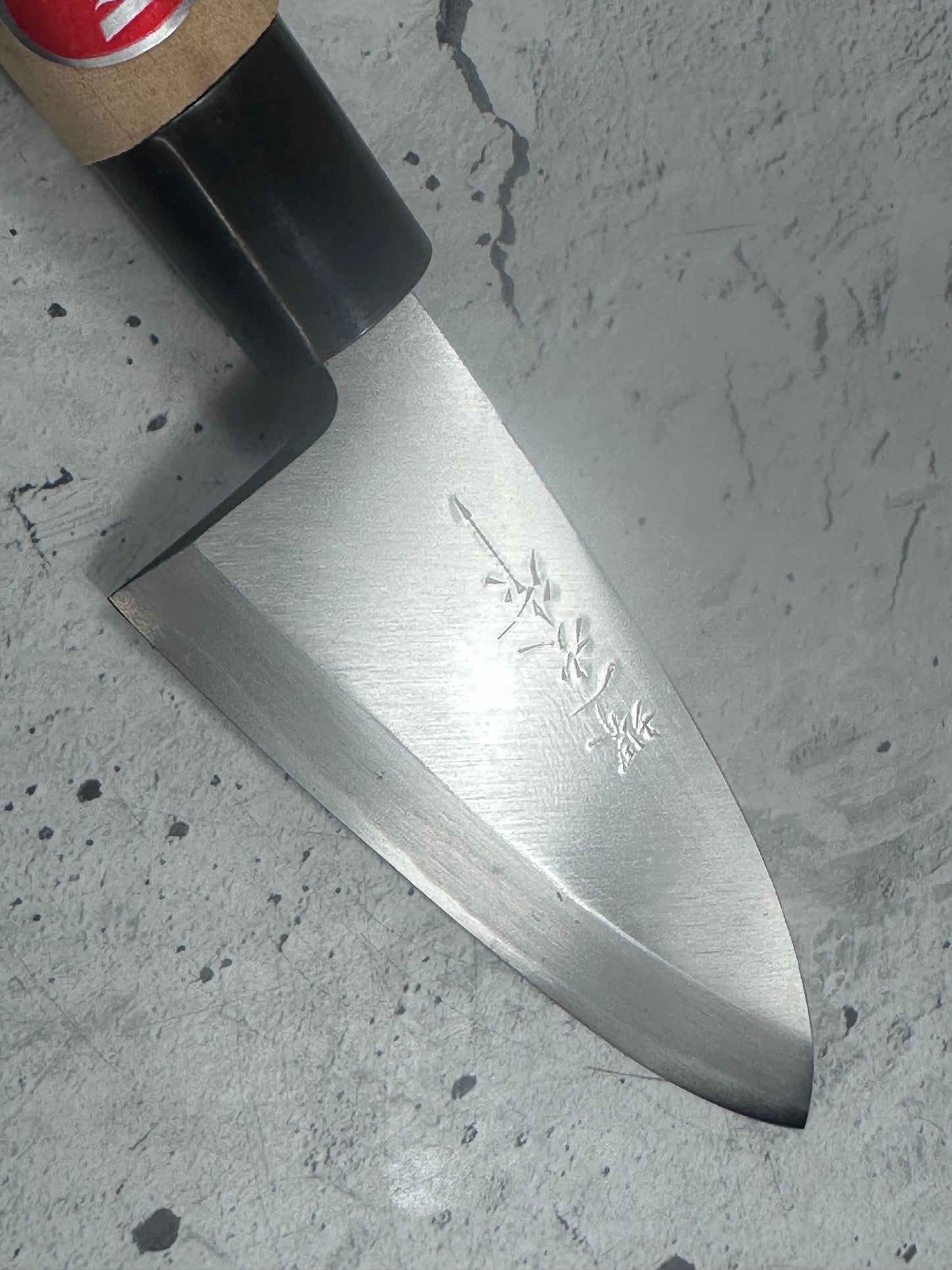 Vintage Sakai Ichiji Deba Knife Carbon Steel Wood Handle 2241