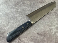 Load image into Gallery viewer, Masutani Kokuryu Santoku 170mm Blue Pakkawood Handle