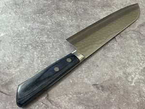 Masutani Kokuryu Santoku 170mm Blue Pakkawood Handle