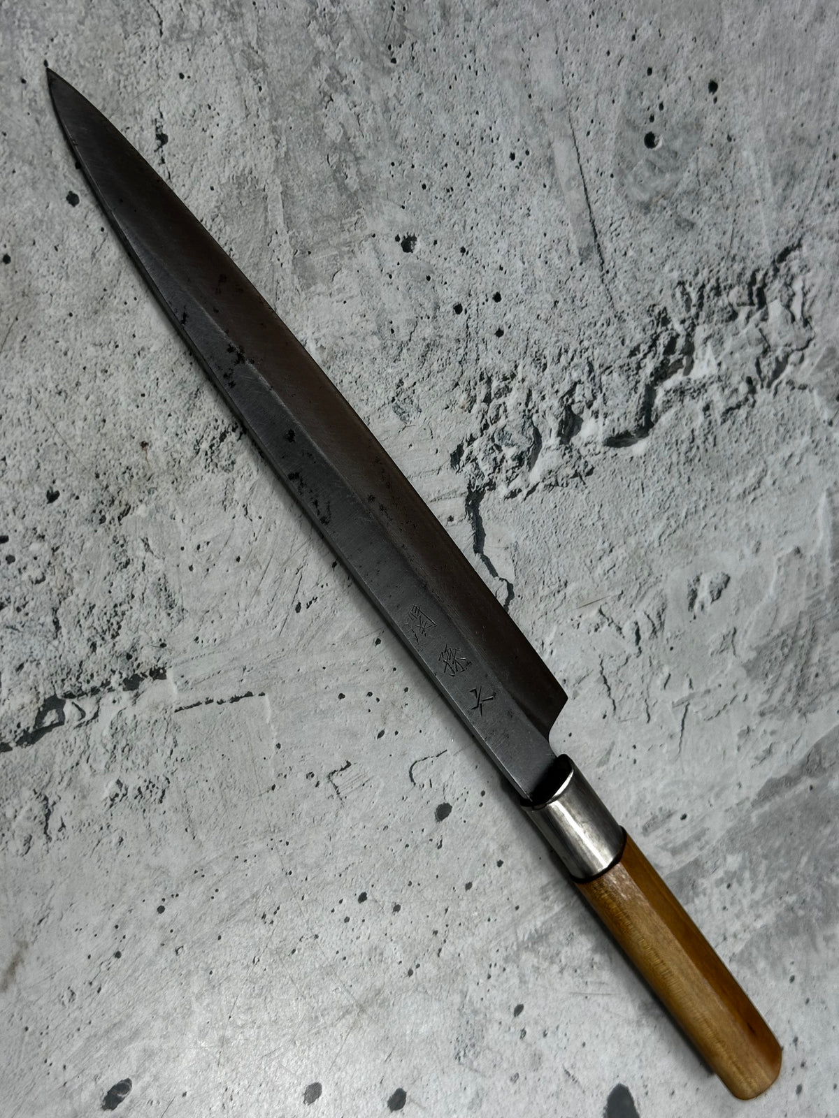 Vintage Seki Magoroku Knife 200mm Carbon Steel Magnolia Wood Handle 2244