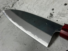 Load image into Gallery viewer, Muneishi Aogami 2 Iron Clad Gyuto 180mm Kurouchi Finish
