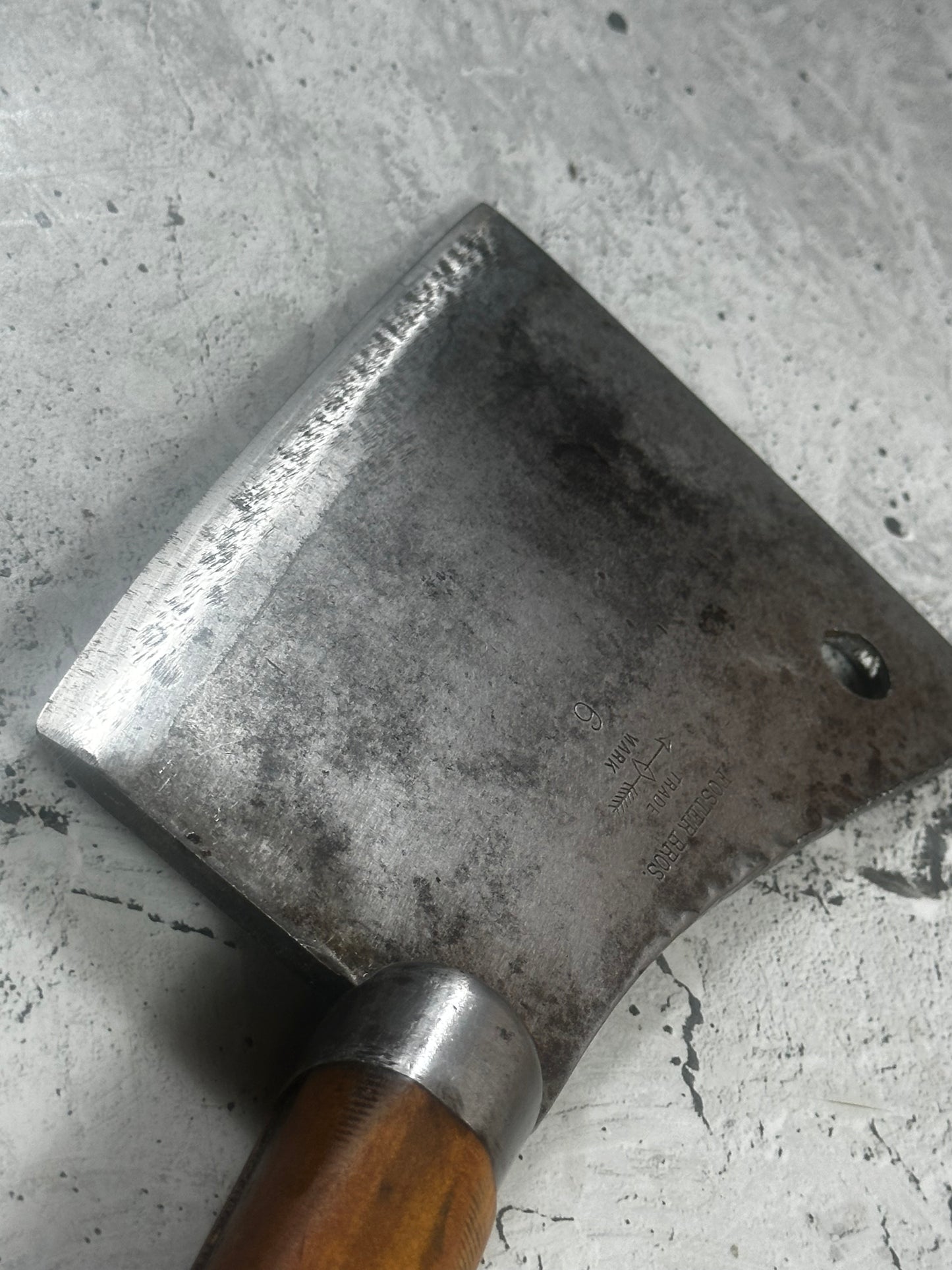 Vintage Foster Bros Butcher Cleaver Knife 160mm  Carbon Steel Blade Made in USA 🇺🇸 1997