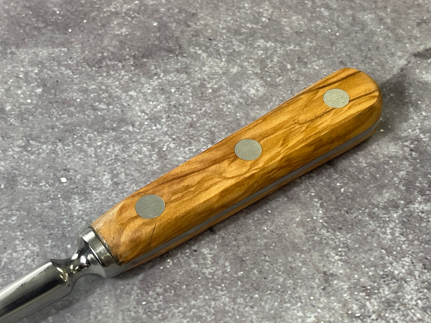 K Sabatier Curbed Fork 150mm - HIGH CARBON STEEL - OLIVE WOOD HANDLE