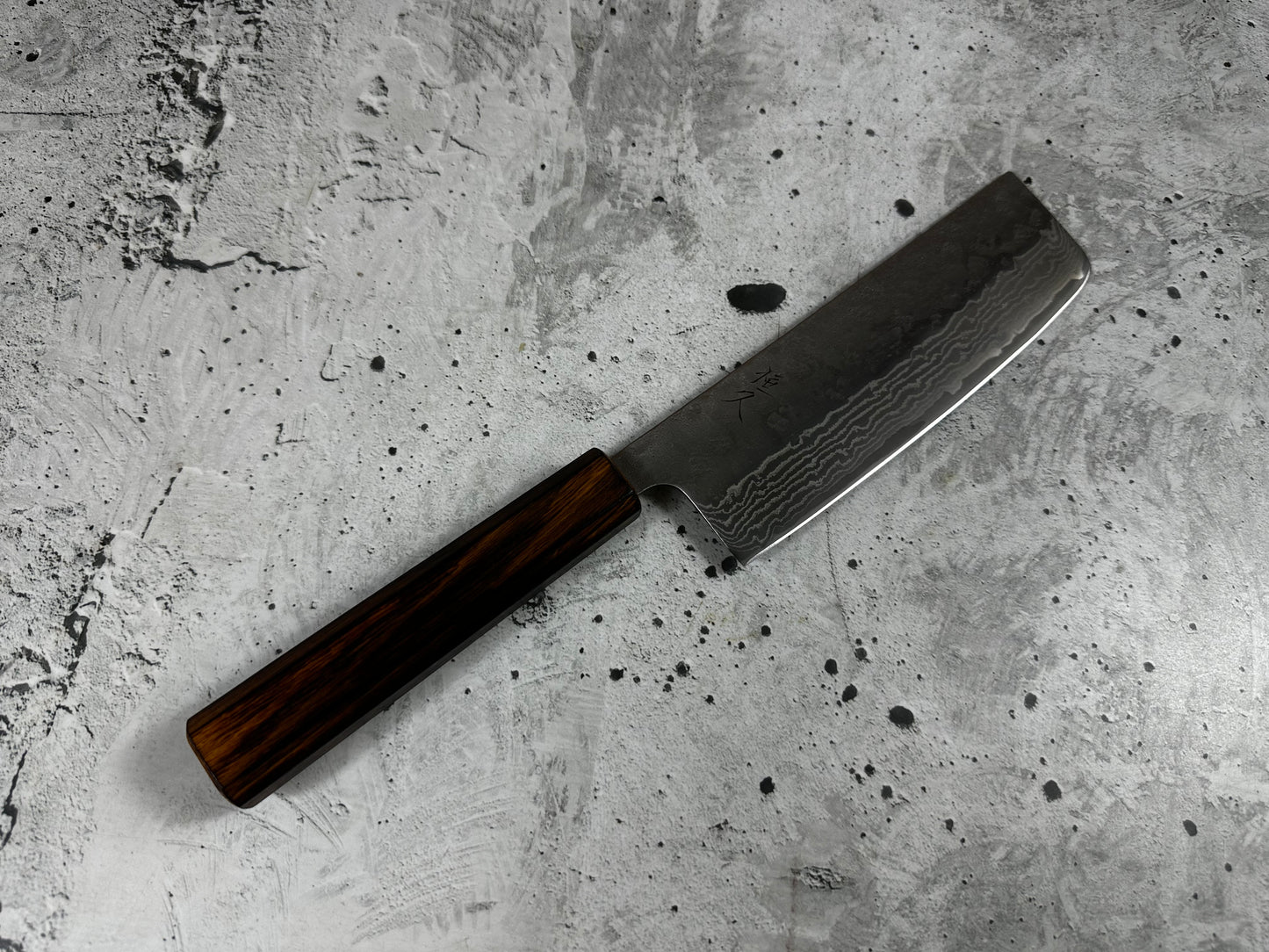Tsunehisa 440c Damascus Nashiji Nakiri 170mm Oak Handle Made in Japan 🇯🇵