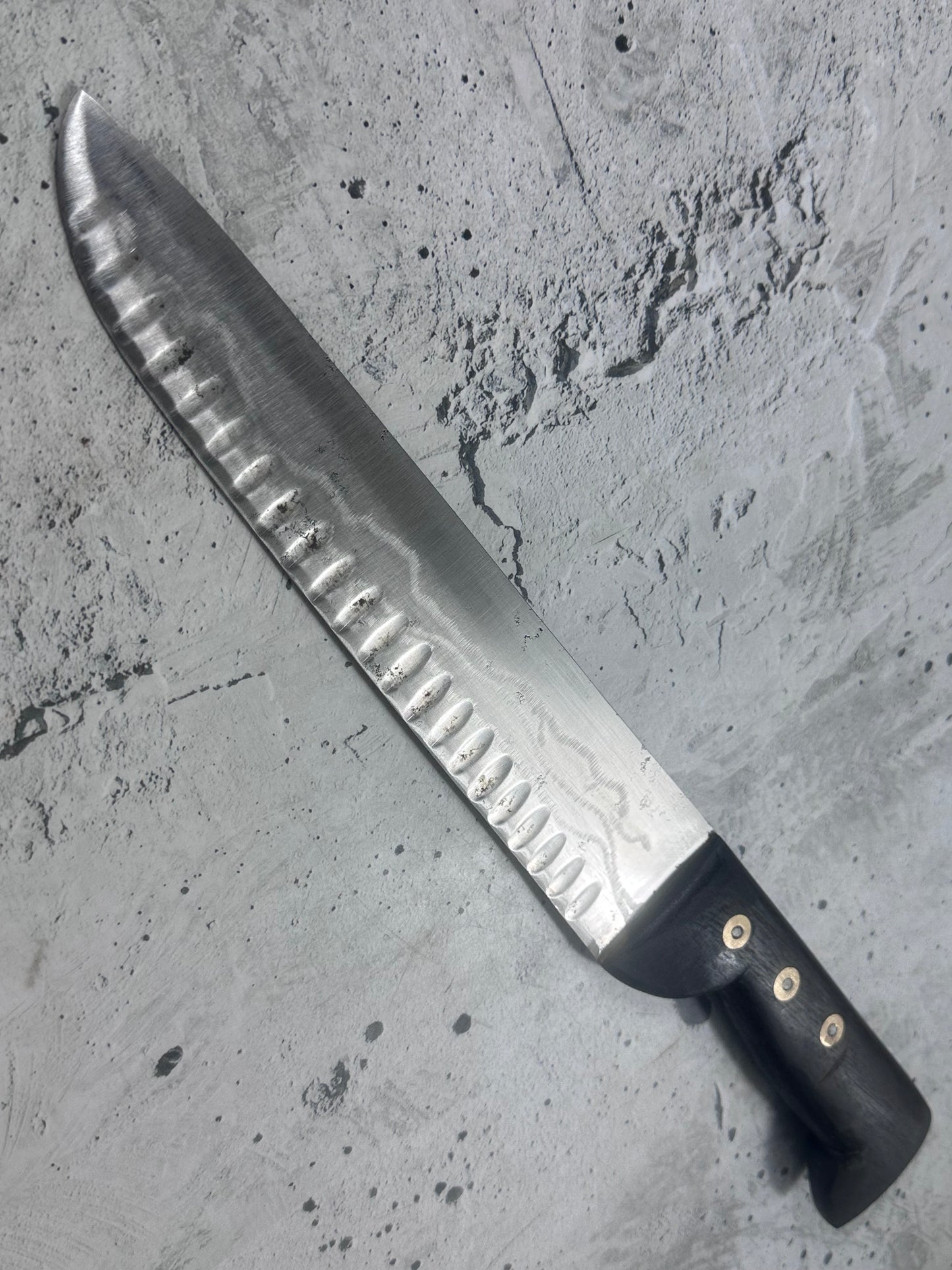 Vintage French Scalloped Chef Knife 250mm Stainless Steel 2171