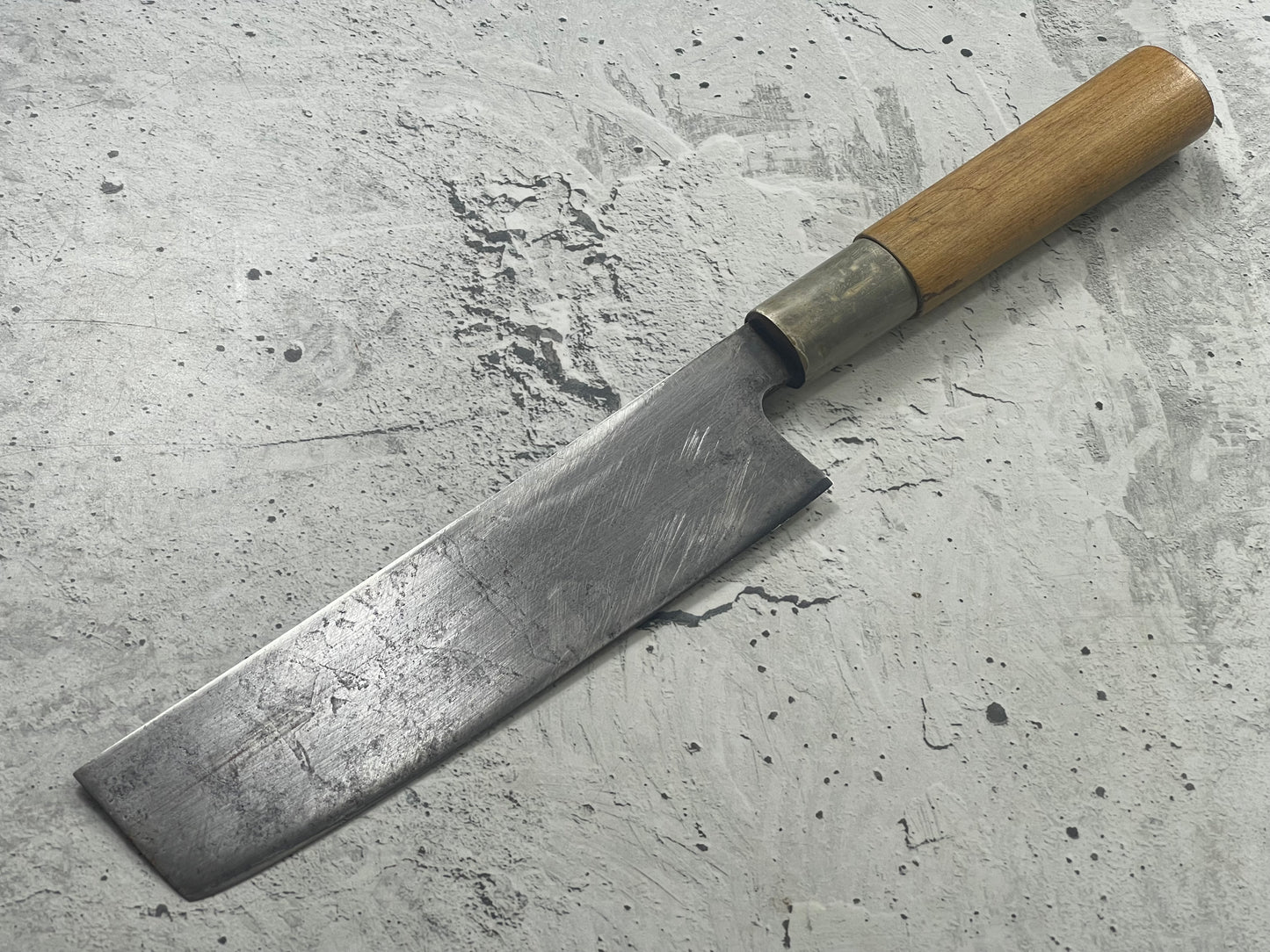 Vintage Japanese Nakiri Knife 170mm Carbon Steel Made in Japan 🇯🇵 1763