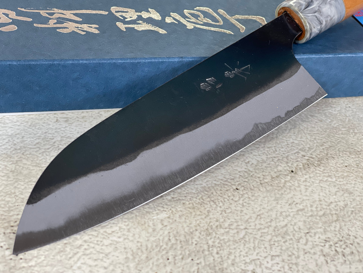 MASAKAGE MIZU Santoku 170mm oval Cherry Wood Handle
