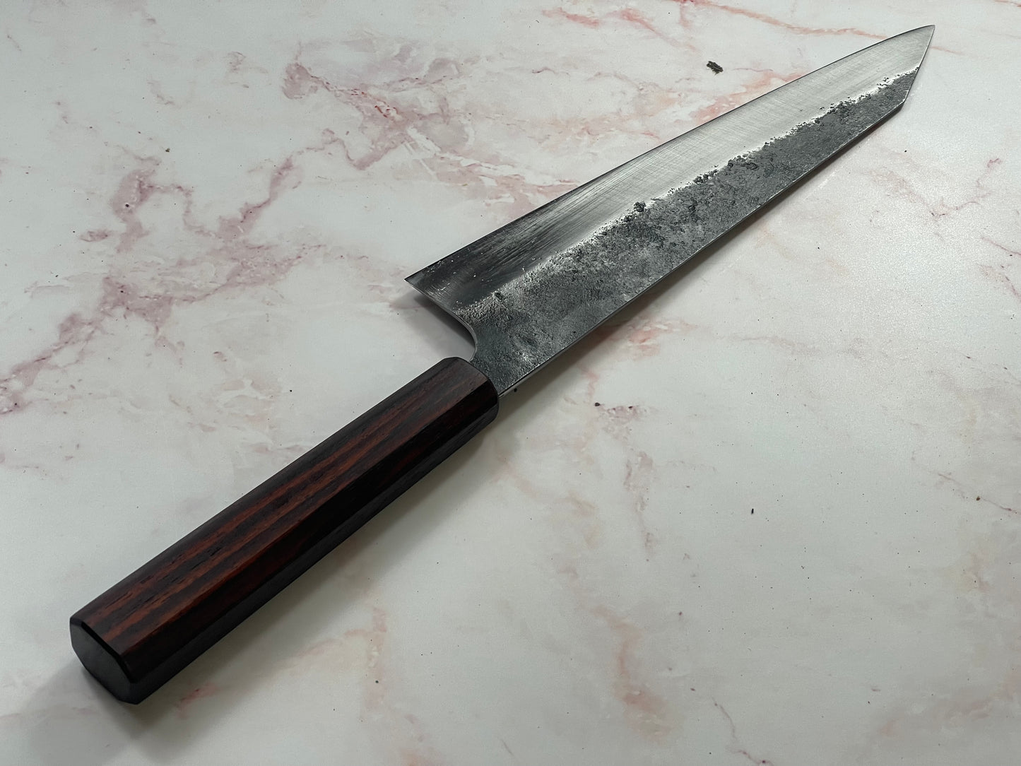 Kitchen Knives ID K-Tip Gyuto 230mm Kurouchi - Full Jatiwood Handle