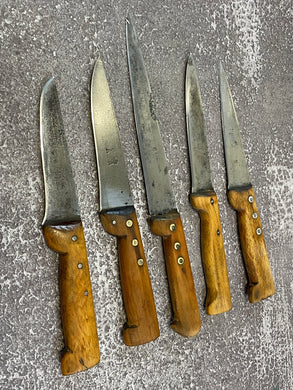 Vintage French Knives Set of 5x Carbon Steel Made in France 🇫🇷 1477