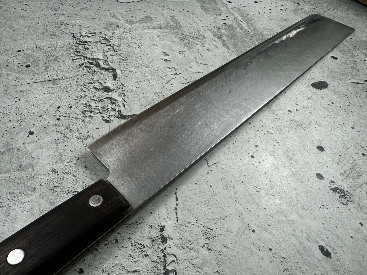 Vintage Unbranded Stainless Steel Nakiri Knife 370mm 2322