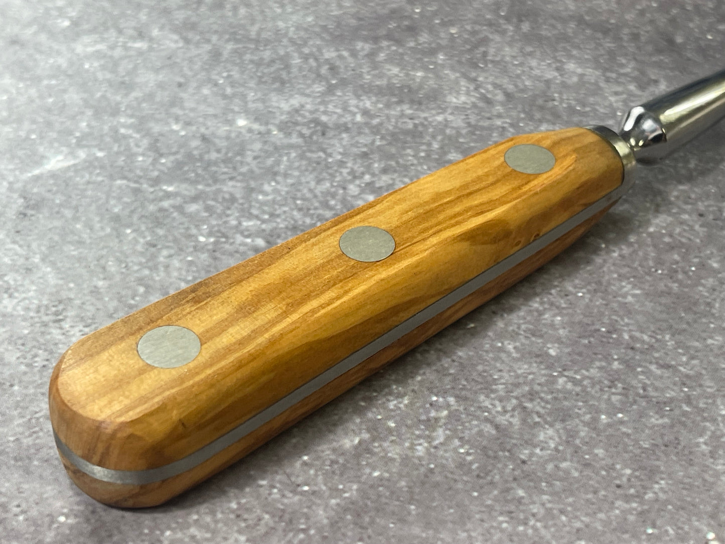 K Sabatier Curbed Fork 150mm - HIGH CARBON STEEL - OLIVE WOOD HANDLE